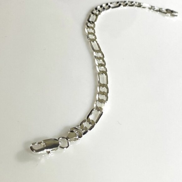 Diamond Cut Figaro Chain Bracelet - Picture 8 of 10